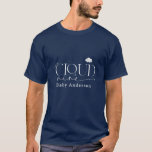 ネイビーブルークラウド9シャワーモダンスタイリッシュ Tシャツ<br><div class="desc">ネイビーブルークラウド9シャワーモダンパーティースタイリッシュデコールTシャツデザイン</div>