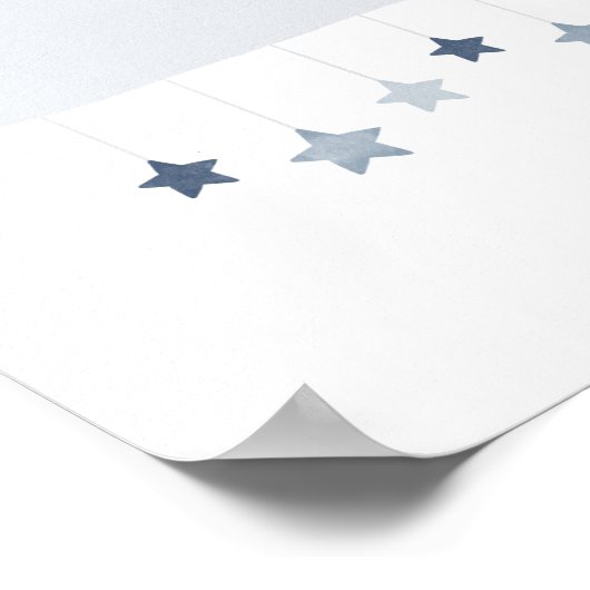 ネイビーブルークラウド&スターズボーイ子供部屋ポスター ポスター (角)