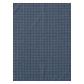 ネイビーブルークラシックシルバースノーフレークエレガントカスタム テーブルクロス (正面)