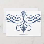 ネイビーブルークラシックスクルズハヌッカホリデーパーティー 招待状 (裏面)