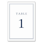 ネイビーブルークラシックミニマル結婚リスト テーブルナンバー (裏面)