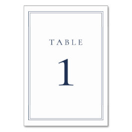 ネイビーブルークラシックミニマル結婚リスト テーブルナンバー
