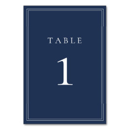 ネイビーブルークラシックミニマ結婚リストのテーブル番号 テーブルナンバー