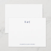 ネイビーブルークラシックーエレガントイニシャル ノートカード (正面/裏面)