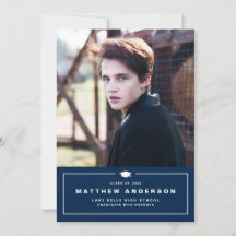 ネイビーブルークラシック卒業キャップ写真卒業