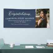 ネイビーブルークラシック卒業旗 横断幕 (トレードショー)