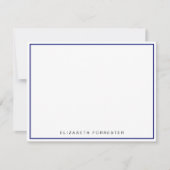 ネイビーブルークラシック独身の縁どの ノートカード (正面)