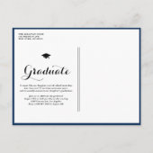 ネイビーブルークラス2025フォトコラージュ卒業 インビテーションポストカード (裏面)