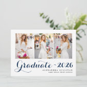 ネイビーブルークラス2025フォトコラージュ卒業 招待状 (スタンド正面)