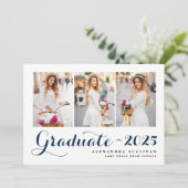 ネイビーブルークラス2025フォトコラージュ卒業 招待状 (スタンド正面)