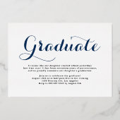 ネイビーブルークラス2025フォトコラージュ卒業 箔招待状 (裏面)