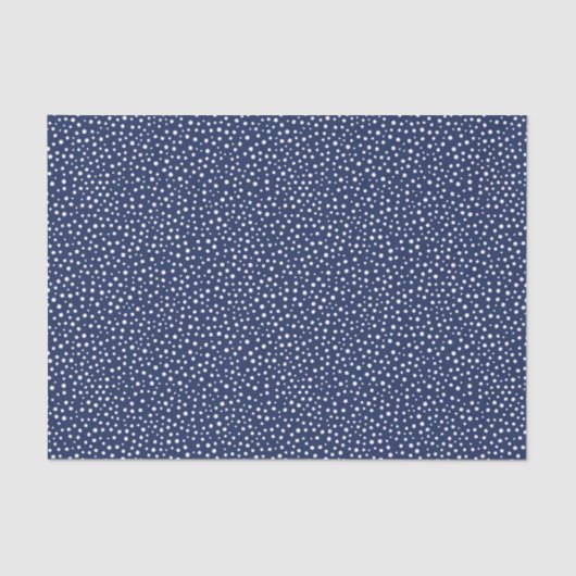 ネイビーブルークリスマスに白い雪 薄葉紙 (正面)