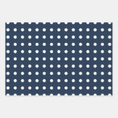 ネイビーブルークリスマスの雪片エバーグリーンツリー ラッピングペーパーシート (正面2)