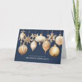 ネイビーブルークリスマスオーナメント企業の事業 シーズンカード (正面)