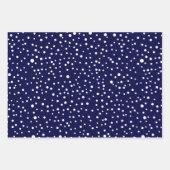 ネイビーブルークリスマスタイポグラフィとドット休日Wr ラッピングペーパーシート (正面2)