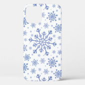 ネイビーブルークリスマス雪の上の冬の白 Case-Mate iPhoneケース (裏面)