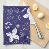 ネイビーブルークリスマス キッチンタオル (四つ折り)