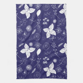 ネイビーブルークリスマス キッチンタオル (縦)