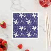 ネイビーブルークリスマス スタンダードカクテルナプキン (インサイチュ)