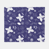 ネイビーブルークリスマス フリースブランケット (正面(横))