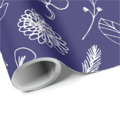 ネイビーブルークリスマス ラッピングペーパー (ロールコーナー)