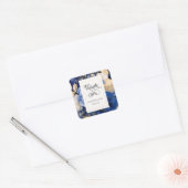 ネイビーブルークリームフラワー スクエアシール (封筒)