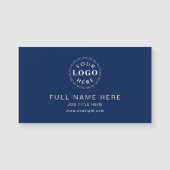 ネイビーブルークリーンデザイン磁気ビジネスカード (正面)