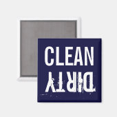 ネイビーブルークリーン汚れ食洗機キッチンマグネット マグネット (正面/裏面)