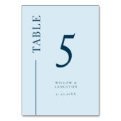 ネイビーブルークリーン結婚ラインのテーブル番号 テーブルナンバー (正面)