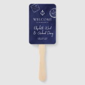 ネイビーブルークルーズ目的地ウェディングプログラム ハンドファン (裏面)