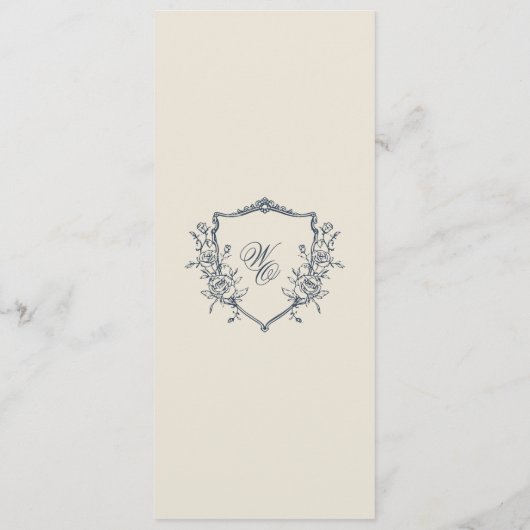 ネイビーブルークレストクラシックエレガントウェディング メニュー (裏面)