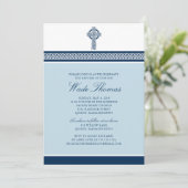 ネイビーブルークロスバプテスマ《キリスト教》洗礼式や命名式 招待状 (スタンド正面)