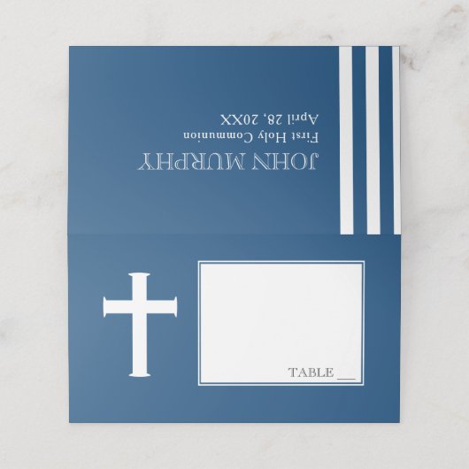 ネイビーブルークロスファースト座席表 プレイスカード (外部開封)