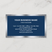 ネイビーブルークロムカー合金ホイールリム整備士 名刺 (裏面)