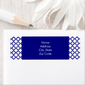 ネイビーブルークローバーパターン ラベル (インサイチュ)