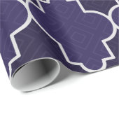 ネイビーブルークローバー幾何学模様 ラッピングペーパー (ロールコーナー)