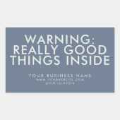 ネイビーブルーグッドカスタムモノ文字事業一覧 長方形シール (正面)