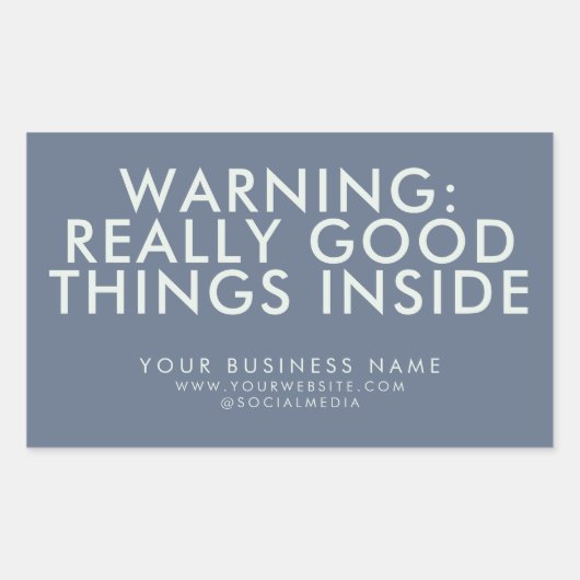 ネイビーブルーグッドカスタムモノ文字事業一覧 長方形シール (正面)