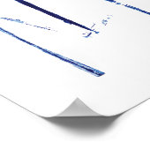 ネイビーブルーグラスの葉の草の種芸術 ポスター (角)