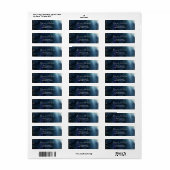 ネイビーブルーグラデーションウォーター色エレガント差出人住所 ラベル (フルシート)