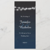 ネイビーブルーグラデーションナイトライト結婚のメニュー メニュー (正面)