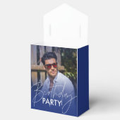 ネイビーブルーグラデーションフォト誕生日 フェイバーボックス (オープン)