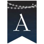 ネイビーブルーグラデーションライトタイポグラフィ結婚ズ バンティングフラッグ (第2の旗)