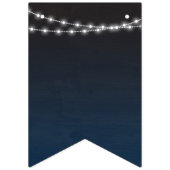 ネイビーブルーグラデーションライトタイポグラフィ結婚ズ バンティングフラッグ (第1の旗)