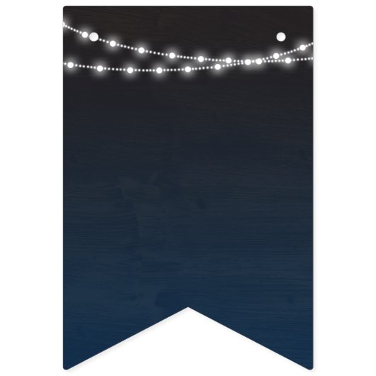 ネイビーブルーグラデーションライトタイポグラフィ結婚ズ バンティングフラッグ (第1の旗)