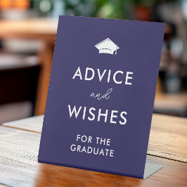 ネイビーブルーグラードキャップ卒業アドバイスアンドウィッシュ 台座サイン