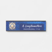 ネイビーブルーグリッターきらめくイベントプロフェッショナル サインプレート (正面)