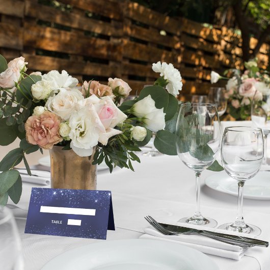 ネイビーブルーグリッターの名結婚前 プレイスカード