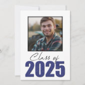 ネイビーブルーグリッタークラス2025フォトオープンハウス 招待状 (正面)