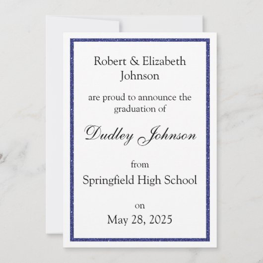 ネイビーブルーグリッタークラス2025写真発表 招待状 (裏面)